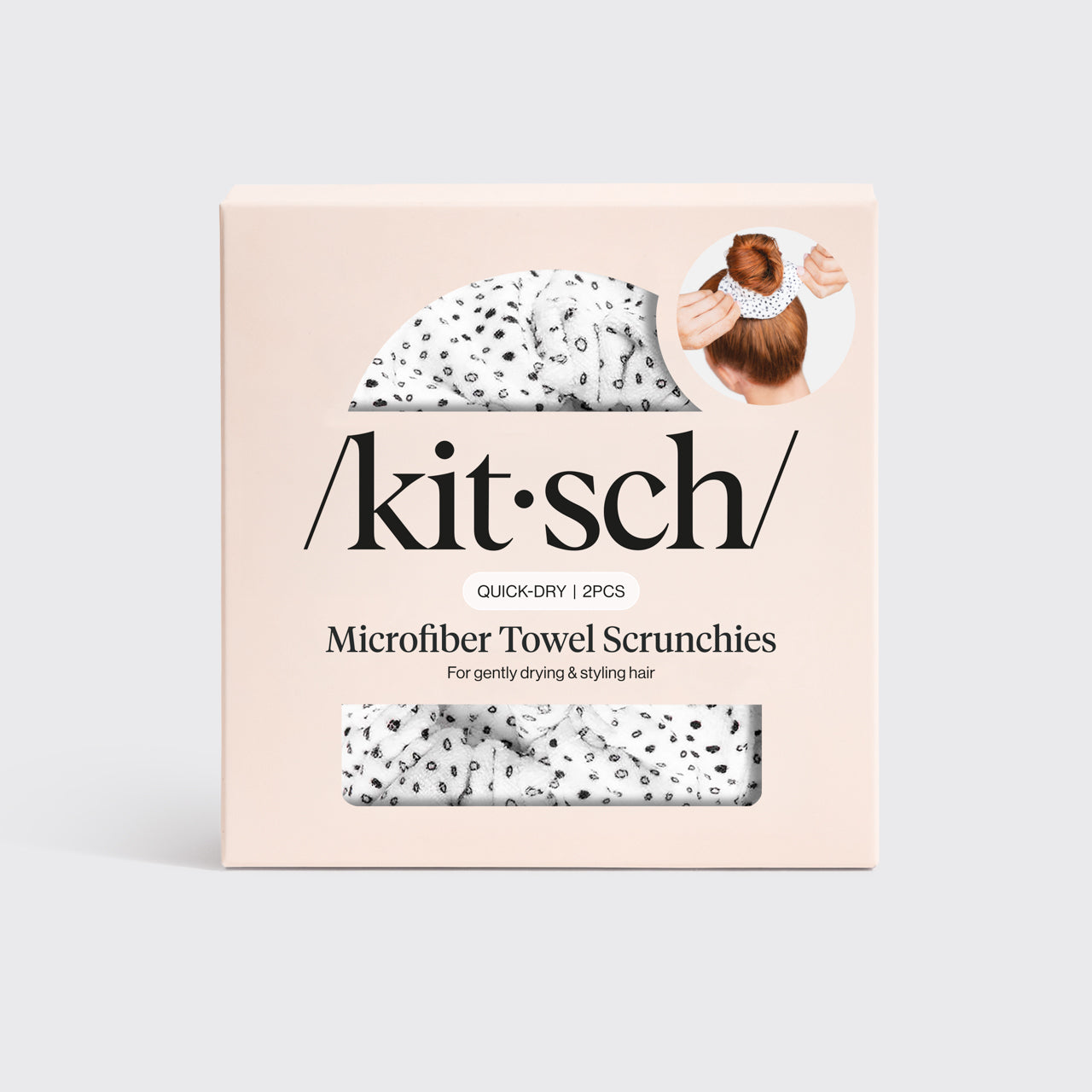 Micro Dot Microfiber Towel Scrunchies - 2pc, KITSCH