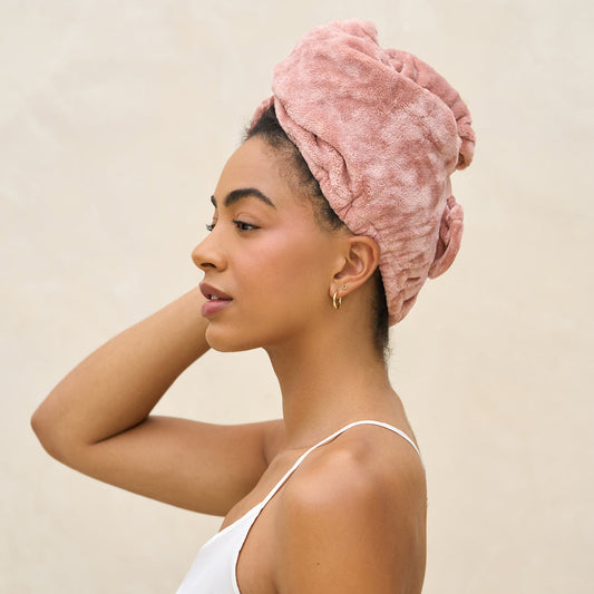 Terracotta Plush Microfiber Hair Towel Turban, KITSCH