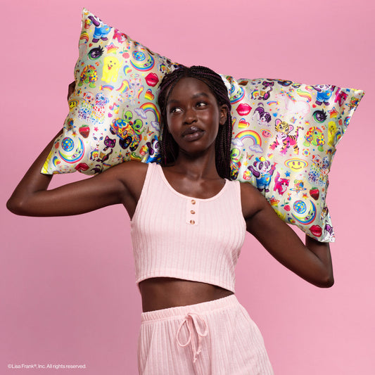 Lisa Frank x Kitsch Fantastic World Satin Pillowcase — Standard — flat