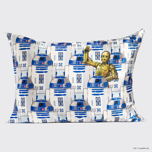 Star Wars x Kitsch R2-D2 & C-3PO Satin Pillowcase — Standard — flat