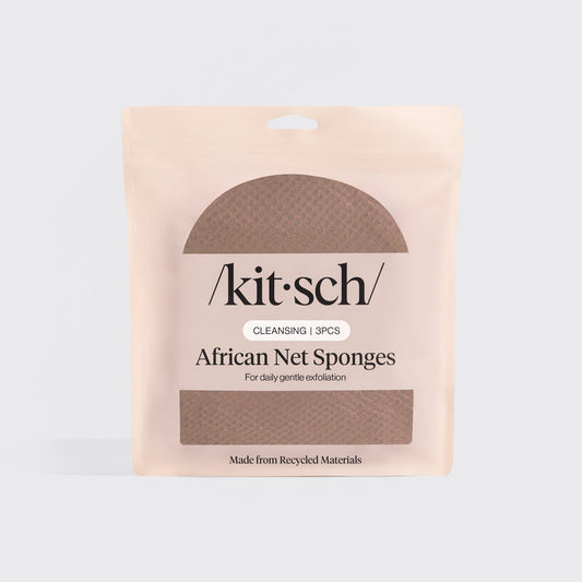 Model using Rosewood African Net Sponge on back to show stretch reach