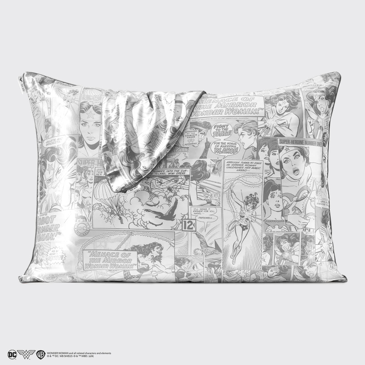 Kitsch x Wonder Woman Comic Print Standard Satin Pillowcase