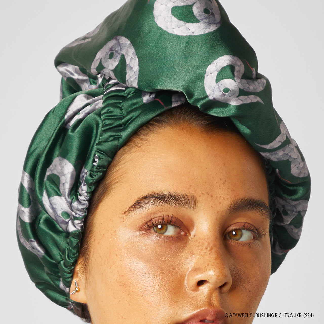 Slytherin Satin Wrapped Hair Towel, KITSCH
