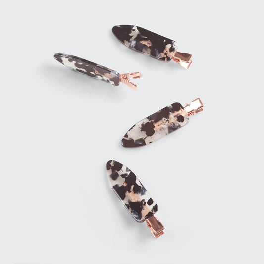 KITSCH Eco-Friendly Creaseless Clips 4pc Black Terrazzo — Detail