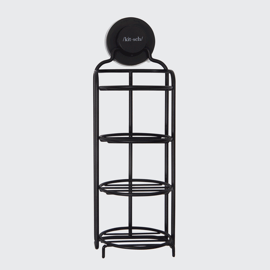 Kitsch Self-Draining Shower Caddy showing three-compartment design that keeps bars dry