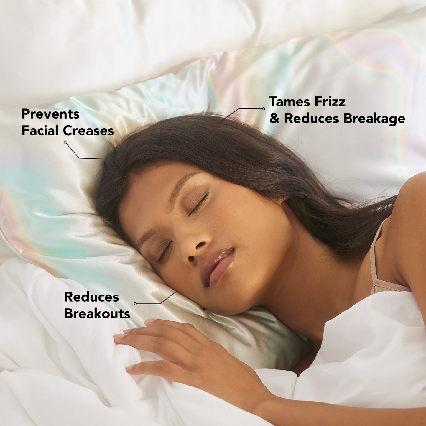 KITSCH Aura Standard Satin Pillowcase — product highlights
