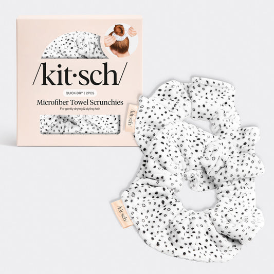 Micro Dot Microfiber Towel Scrunchies - 2pc, KITSCH