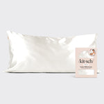 KITSCH Ivory King Satin Pillowcase — hero view
