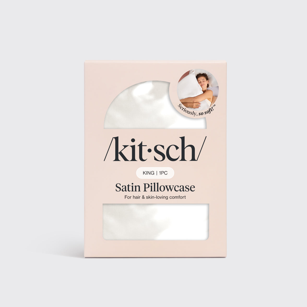 KITSCH Ivory King Satin Pillowcase