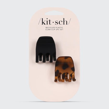 KITSCH Black & Tort Claw Clips 2pc Set Medium - packaging alternate