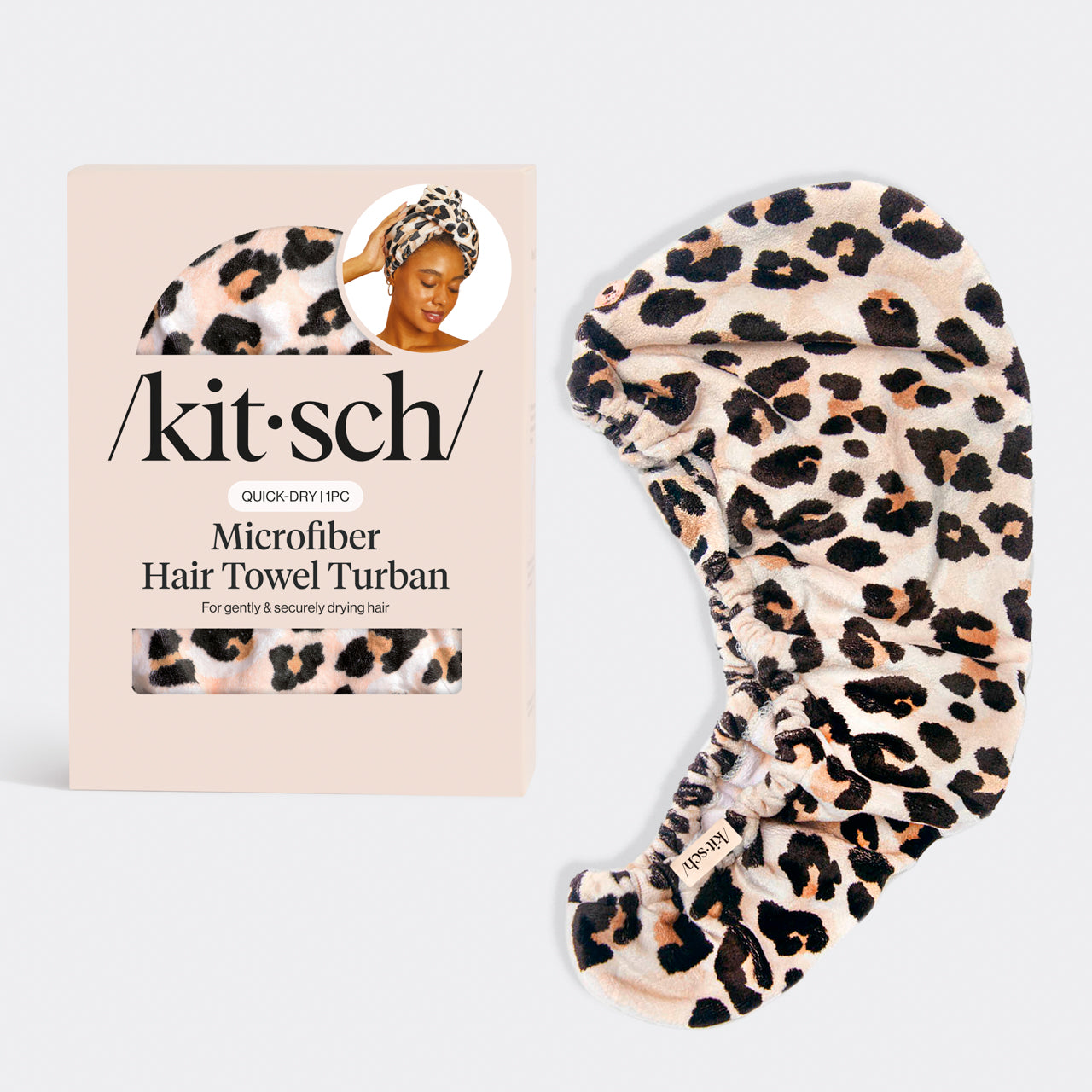 Leopard Microfiber Hair Towel, KITSCH