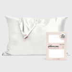 KITSCH Ivory Standard Satin Pillowcase — hero shot — smooth satin for softer hair and crease-free skin overnight