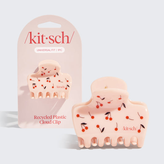 KITSCH Cherry Print Cloud Claw Clip - hero product shot