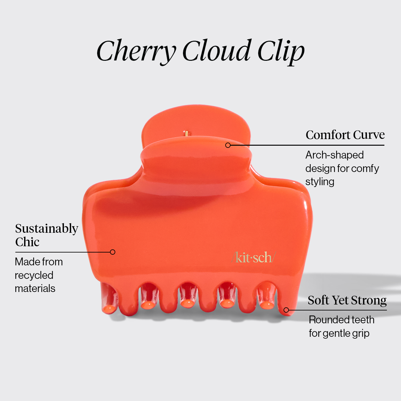 KITSCH Cherry Cloud Claw Clip - product infographic