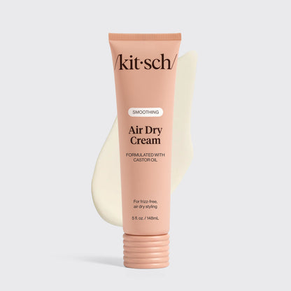 KITSCH Smoothing Air Dry Cream — hero product shot — Enhances the appearance of natural texture and locks down frizz for up to 24 hours — lightweight, leave-in cream for effortless, heat-free styling