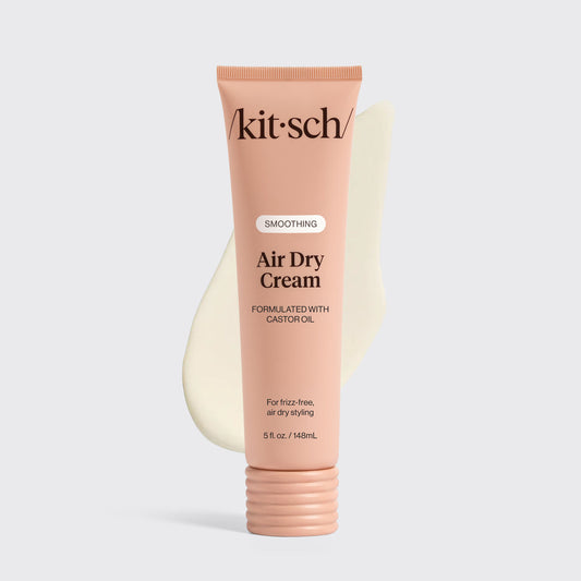 KITSCH Smoothing Air Dry Cream — hero product shot — Enhances the appearance of natural texture and locks down frizz for up to 24 hours — lightweight, leave-in cream for effortless, heat-free styling