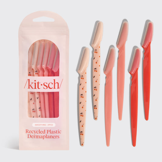 Kitsch Cherry Blossom Dermaplaners 6pc Set fanned out on white surface