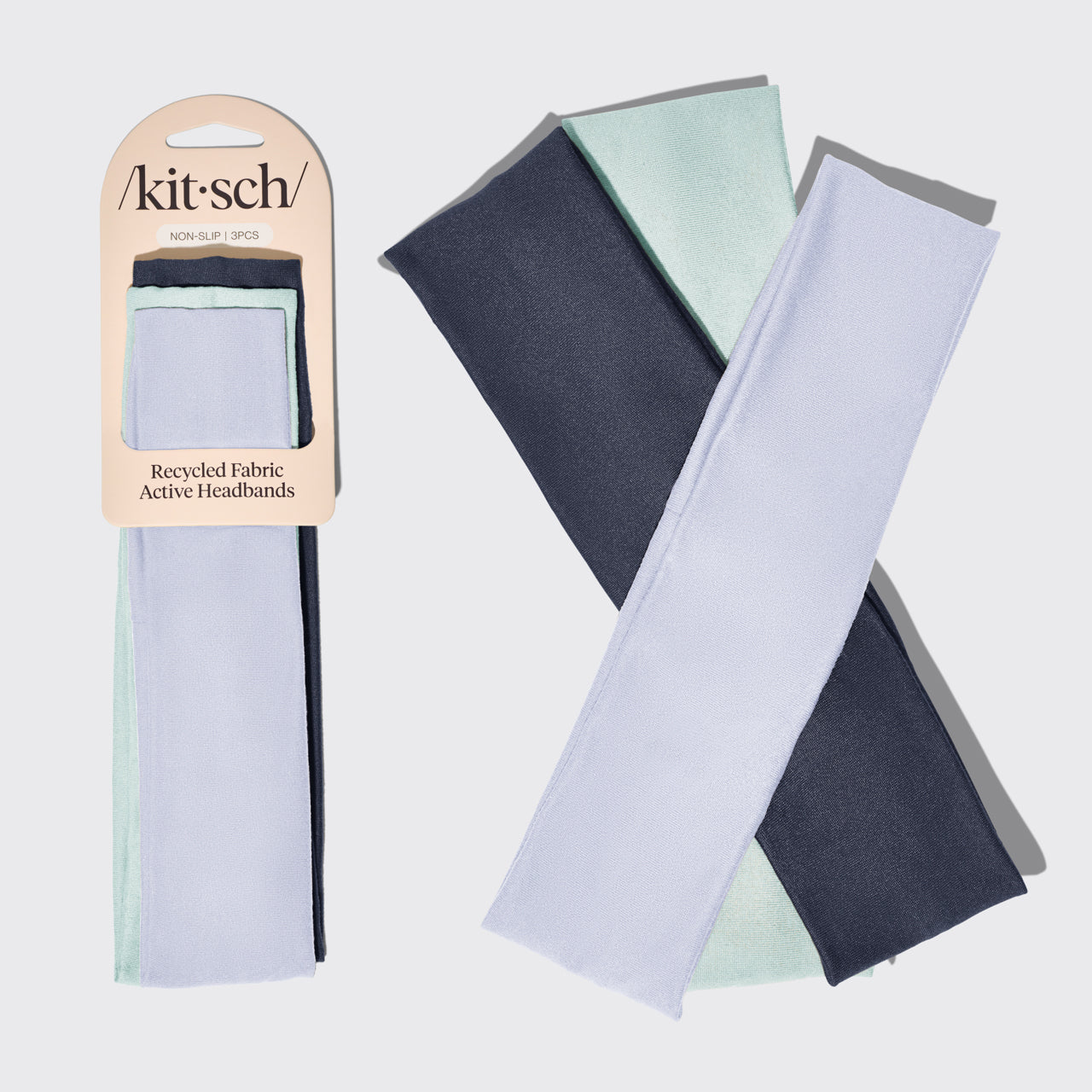 KITSCH Garden Bouquet Active Headbands 3pc Set — hero product shot in floral garden bouquet hues — soft, stretchy design keeps hair in place during workouts and lounging