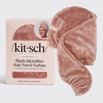 Terracotta Plush Microfiber Hair Towel Turban, KITSCH