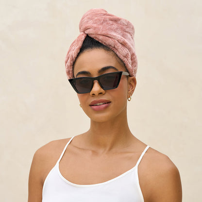 Terracotta Plush Microfiber Hair Towel Turban, KITSCH