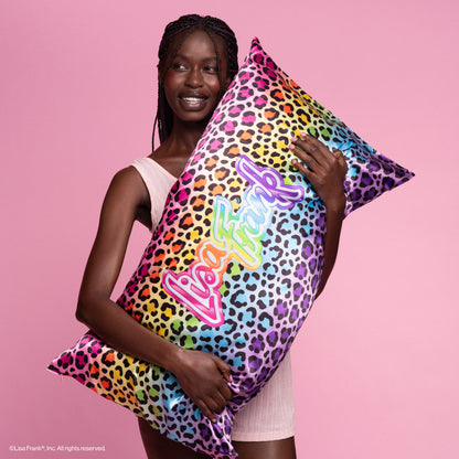 Lisa Frank x Kitsch Rainbow Leopard Satin Pillowcase — King — lifestyle