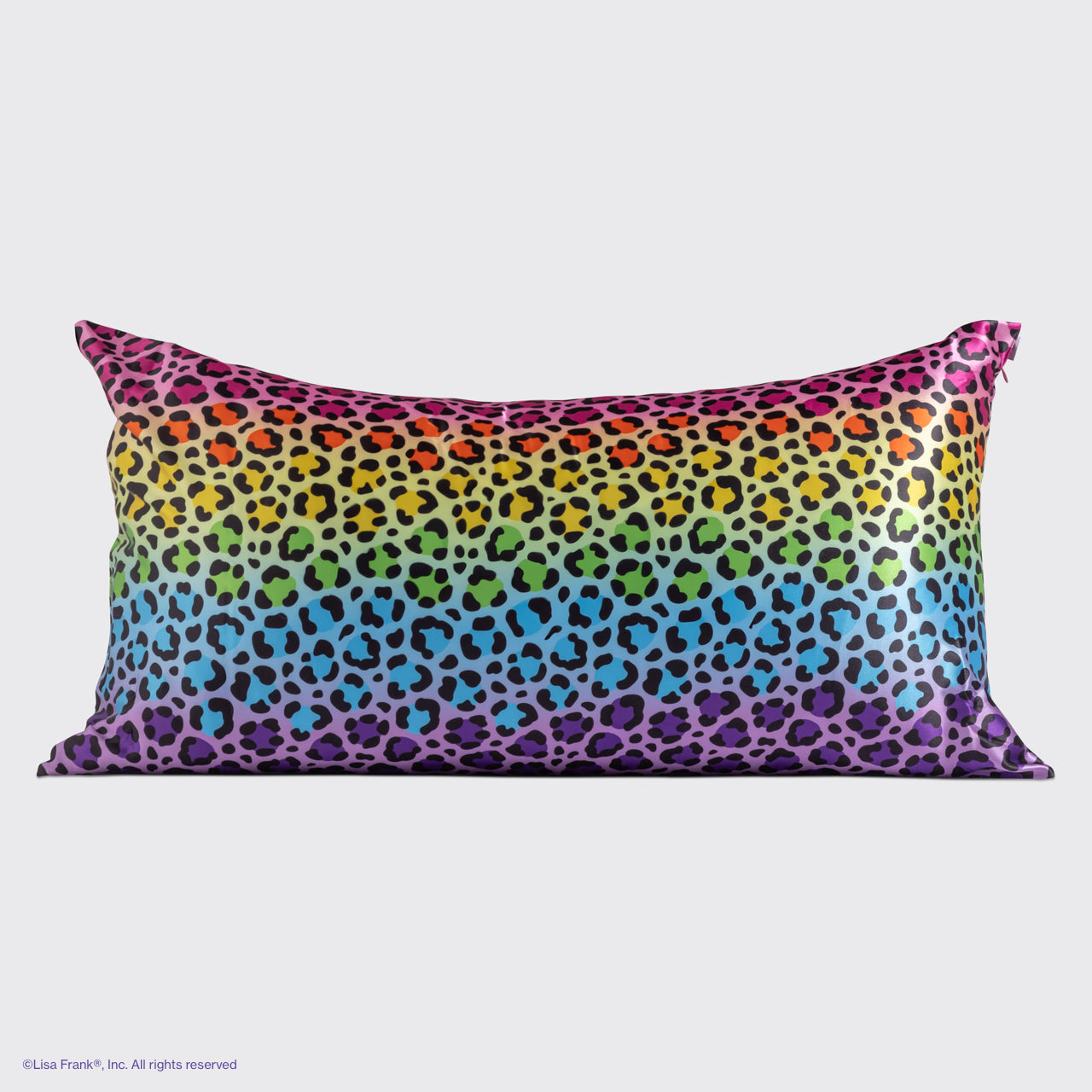 Lisa Frank x Kitsch Rainbow Leopard Satin Pillowcase — King — detail
