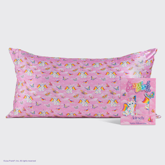 Lisa Frank x Kitsch Angel Kitty Satin Pillowcase — King — hero