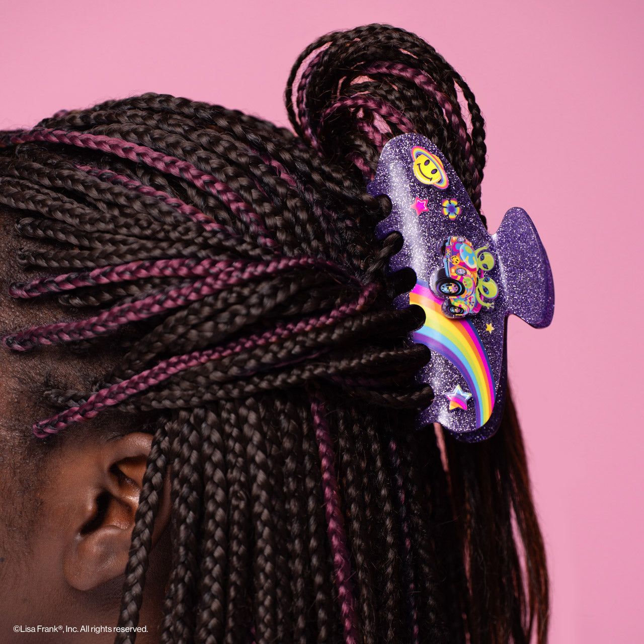Lisa Frank x Kitsch Glitter Claw Clip Zoomer Zorbit - on-model lifestyle #3