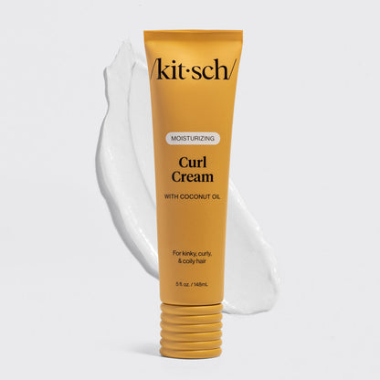 KITSCH Moisturizing Curl Cream — hero product shot — Rich yet feather-light formula crafted to hydrate deeply, enhance curl memory, and awaken your hair's natural pattern—without the crunch — infused with nourishing coconut oil and moisture-locking emollients