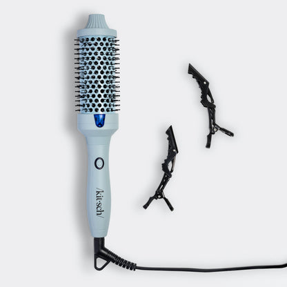 Kitsch Haze Blue Large Thermal Round Brush side profile showing 1.77" ceramic barrel and heat-resistant nylon bristles