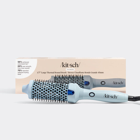 Kitsch Haze Blue Volumizing Thermal Round Brush - Large, 1.77" ceramic barrel for salon-quality blowouts at home