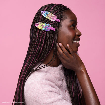 Lisa Frank x KITSCH XL Creaseless Clips Rainbow Leopard — Model 3