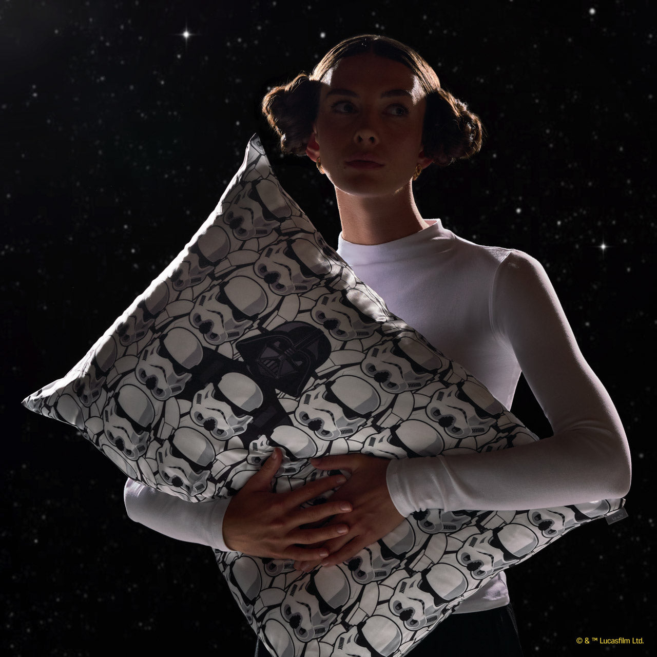 Star Wars x Kitsch Darth Vader Satin Pillowcase — Standard — lifestyle