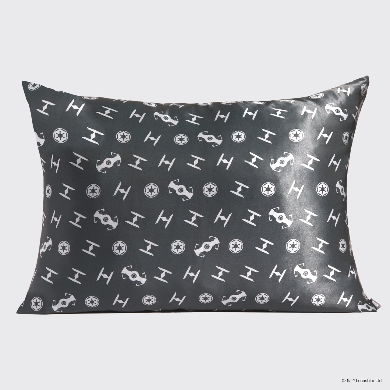 Star Wars™ x Kitsch satin pillowcase featuring an all-over Star Wars character print — Standard — flat