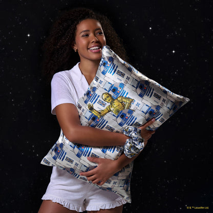 Star Wars x Kitsch R2-D2 & C-3PO Satin Pillowcase — Standard — lifestyle