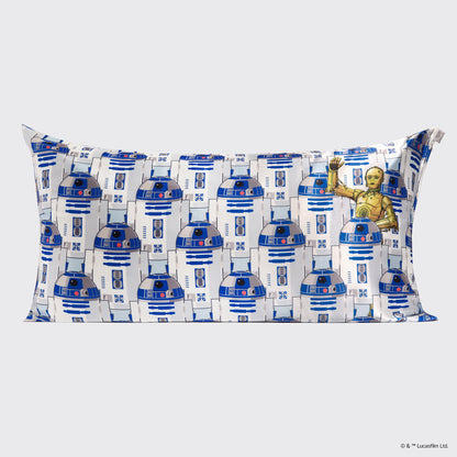 Star Wars x Kitsch R2-D2 & C-3PO Satin Pillowcase — King — flat