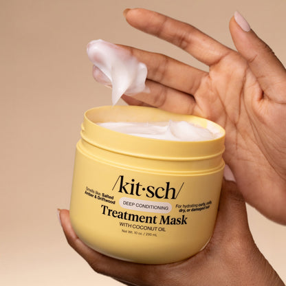 KITSCH Moisturizing Coconut Oil Hair Mask – open jar showing buttery texture for deep conditioning
