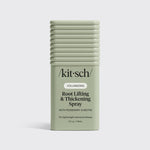 KITSCH Root Lifting & Thickening Spray — hero standalone bottle shot on light gray background — VOLUMIZING Root Lifting & Thickening Spray With Rosemary & Biotin — For lightweight volume & fullness — 5 fl oz / 148 mL — 86% agreed provided noticeable lift & volume at roots — 90% agreed did not weigh hair down or have a greasy feel