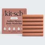 KITSCH Cleansing Amber Shores Body Wash Bar — hero product shot — Gentle yet effective body wash cleanses without stripping, perfect for daily use — infused with breezy notes of sea salt, amber, and driftwood