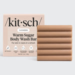 KITSCH Cleansing Warm Sugar Body Wash Bar — hero product shot — Gentle yet effective body wash cleanses without stripping, perfect for daily use — infused with decadent notes of warm vanilla, spun sugar, and pink grapefruit
