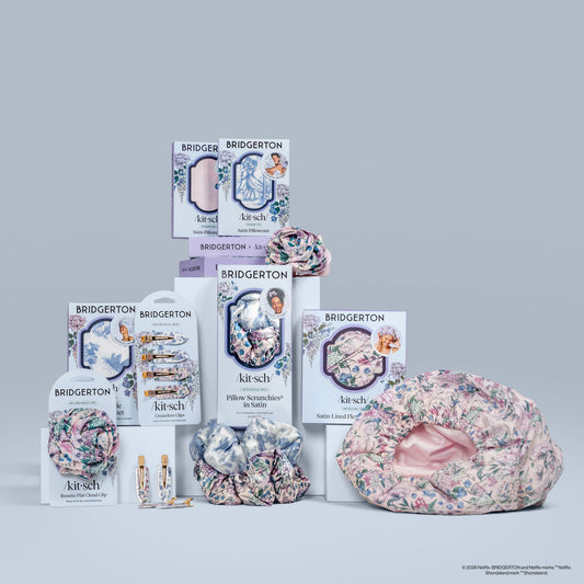 Bridgerton x Kitsch Wisteria Dream Collection — full group product shot