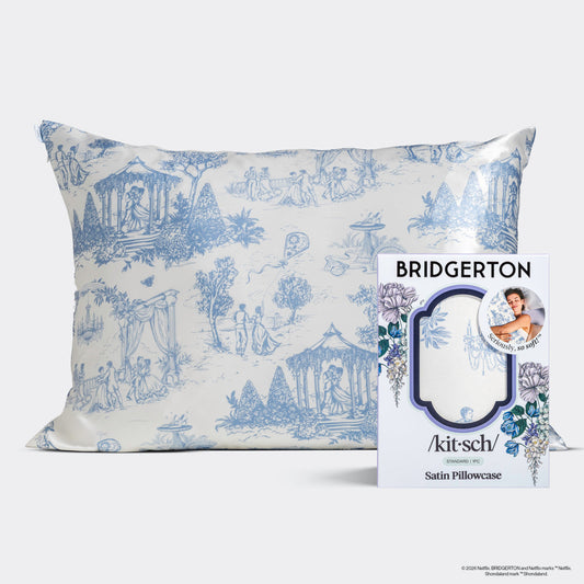 Bridgerton x Kitsch Standard Satin Pillowcase - Garden Toile