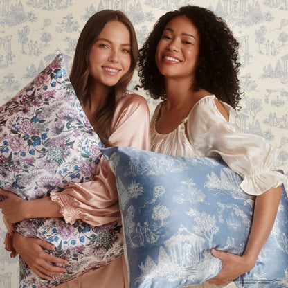 Bridgerton x Kitsch Wisteria Satin Pillowcase — Standard — detail