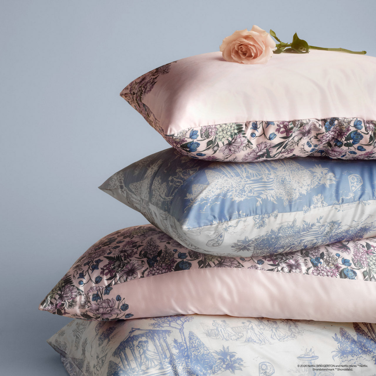 Bridgerton x Kitsch Wisteria Satin Pillowcase — King — detail