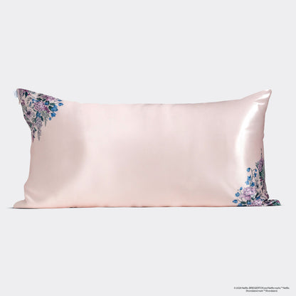 Bridgerton x Kitsch Wisteria Satin Pillowcase — King — lifestyle 1