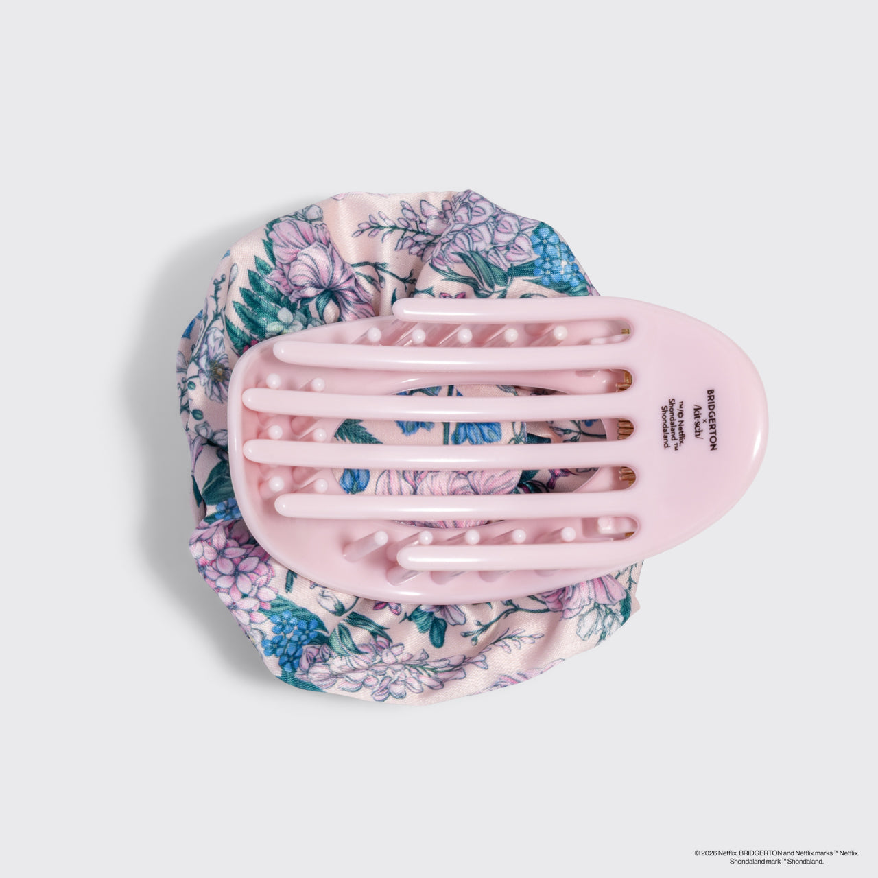 KITSCH Bridgerton x Kitsch Satin Rosette Flat Cloud Clip Wisteria — product detail