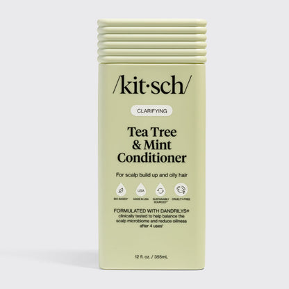 Kitsch Tea Tree & Mint Conditioner packaging on a gray background
