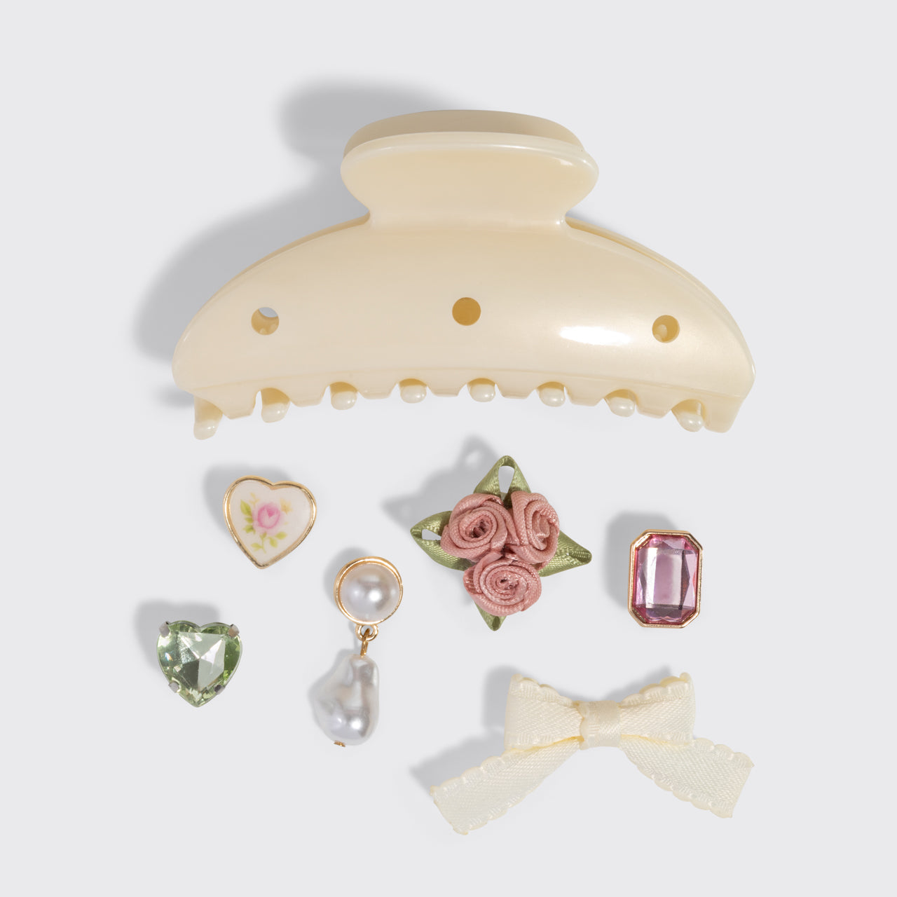 KitschPop Curved Claw Clip Pearlized Cream - product detail