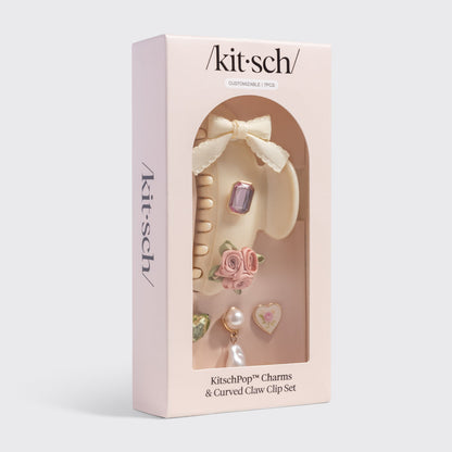 KitschPop Curved Claw Clip Pearlized Cream - packaging alternate