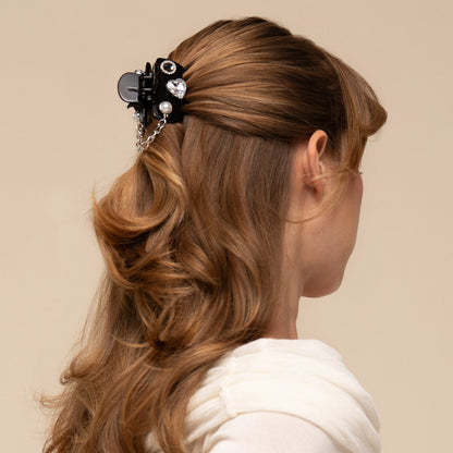 KitschPop Vintage Black Cloud Clip & Charms Set - on-model lifestyle #2